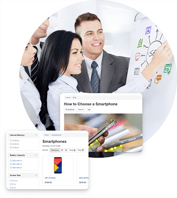 Select from beautiful website themes and add SEO-friendly